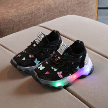 Scarpe da ginnastica nere con luci LED per bambine