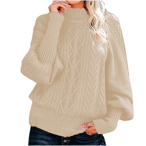 Damen-Strickpullover Herbst Winter Grau