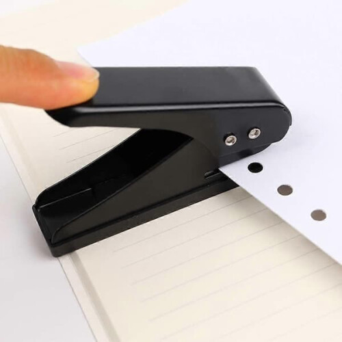 Low Force 1-Hole Punch Metal Black 12 Sheets 1/4 Inch 1