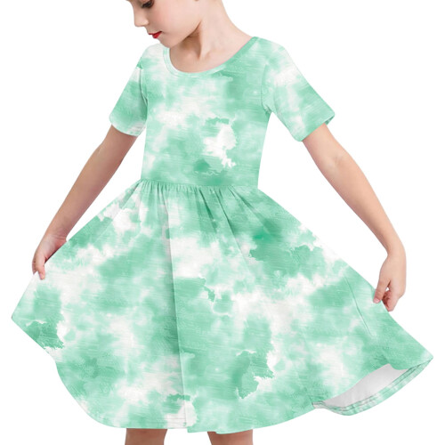 Mädchenkleid mit Farbverlauf und Batikmuster, Größe 2T