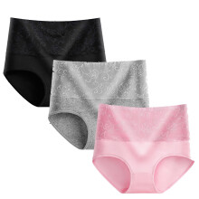Damen-Baumwollslips mit hohem Bund, 3er-Pack, Rosa, Größen C-4XL