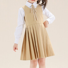 Sommerliches Mädchen-Schulkleid mit Falten und Rüschenärmeln