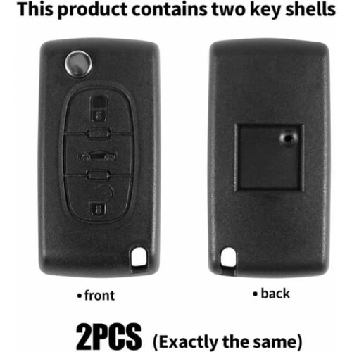 Key Shell for Citroen Peugeot 3-Button Key 2 pcs 2