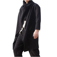 Ανδρικό trench coat μεσαίου μήκους, μακρυμάνικο, σε καφέ χρώμα