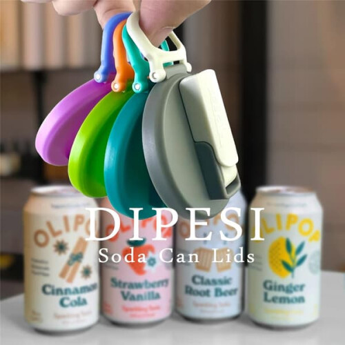 Reusable Soda Can Lid with Silicone Straw Grey White 1 pc 2