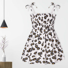 Prinzessinnenkleid für Kleinkinder Mädchen, Baumwolle, ärmellos, weiß