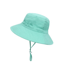 Katoenen bucket hat voor peuters met zonbescherming, groen