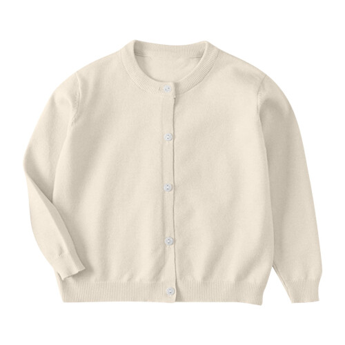 Stickad kofta för flickor, beige, 5-6 år