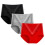 Damen-Baumwollslips mit hohem Bund, 3er-Pack, Rot, XXL 1