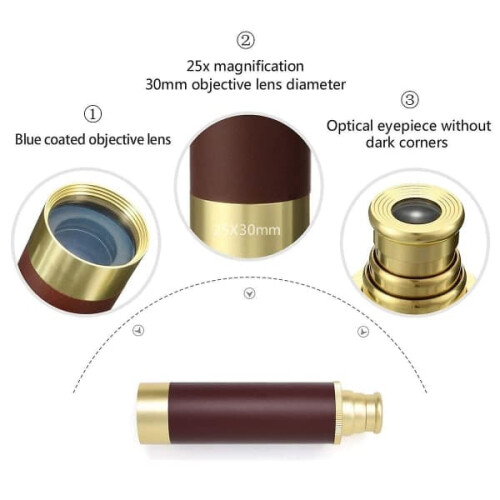 Retro pirate telescope 25x30 foldable monocular 1