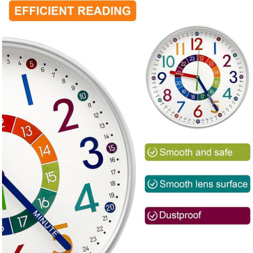 Children's Wall Clock Colorful Numbers 30 cm 2