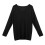 Damen-Winterstrickpullover mit V-Ausschnitt, einfarbig schwarz 6
