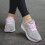 Women's mesh cross-strap flat sneakers white 4