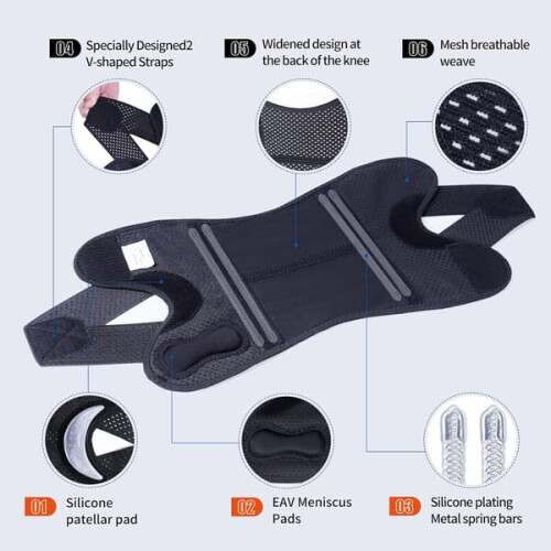 Galvaran knee brace with lateral stabilizers 1 pair 1