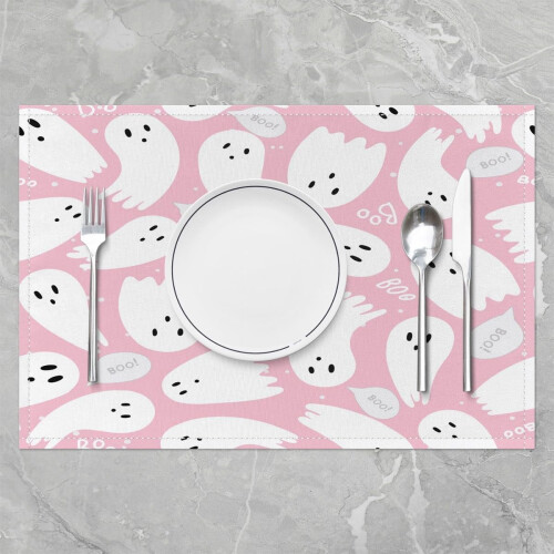 Rosa Halloween-bordsunderlägg 30x43 cm, 4-pack 1