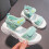Grüne Kindersandalen mit bequemer, dicker Sohle, Größe 13,5 2