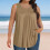 Regata feminina plus size com gola redonda, pregas frontais e modelagem solta. 3