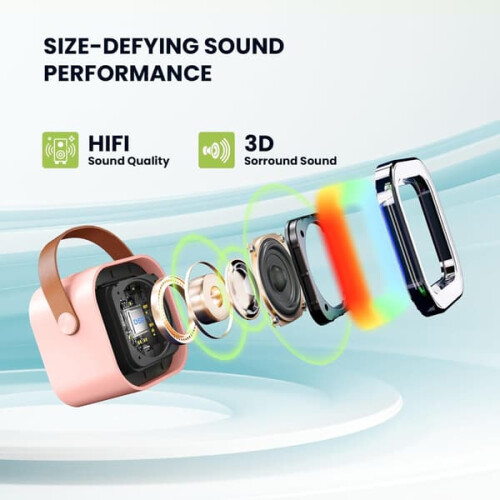 Mini karaoke machine portable Bluetooth speaker with 2 2