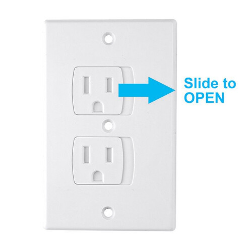 48 Pack Self-Closing Electric Outlet Covers for Child Proofing Safety Wall Socket Plates 2
