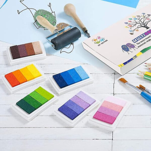 Ink Pad Set Non-Toxic Washable 24 Colors 1