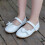 Mädchen-Freizeitschuhe aus Leder, weiß, Größe 23 6