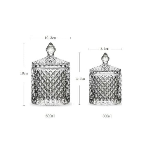 Glass candy storage box gold 300ml 1