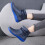 Women's Blue Combat Boots PU Leather Waterproof Ankle 6