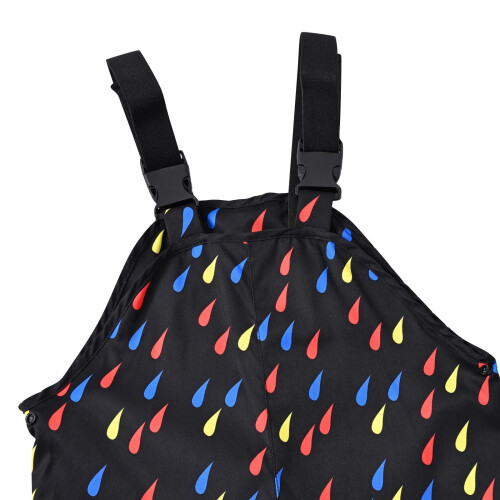 Παιδικό παντελόνι αδιάβροχο με softshell, αμάνικο, μαύρο, ολόσωμο 2