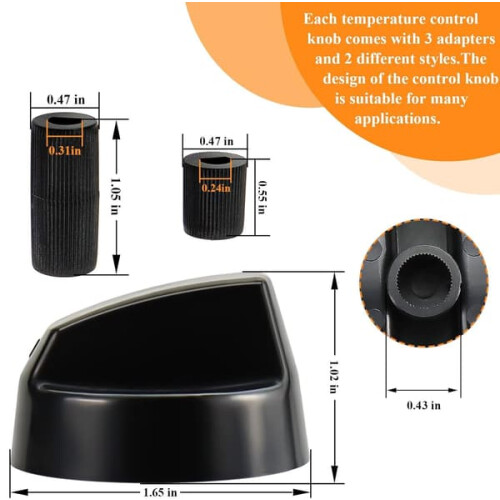 Universal black oven control knob 4-pack 2
