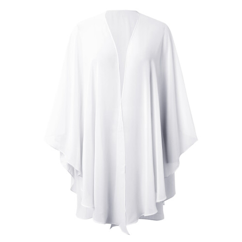 Transparent chiffonsjal til aftenkjoler til kvinder, hvid 2