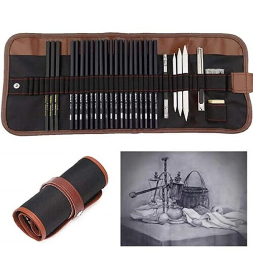 Sketch Pencils Charcoal Set with Case 29 Pieces 1