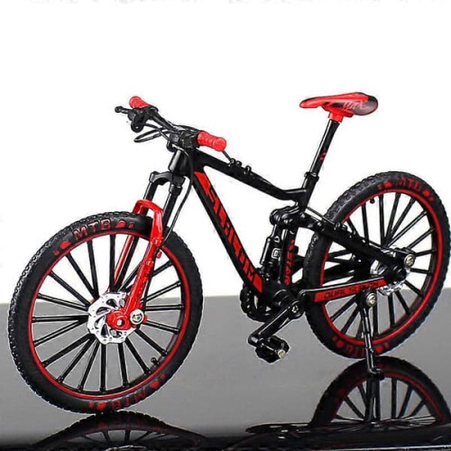 Mini 1:10 alloy bicycle model red desktop ornament 2