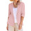 Damen-Leinenblazer, 3/4-Ärmel, rosa, Größe M 1