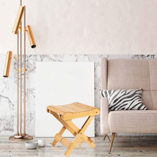 Solid wood folding stool 29x28x26 cm 2