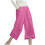 Dame sommerlige ensfarvede caprishorts med elastisk talje 2