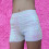 Dame pailletteret diskoshorts hvide XXL 5