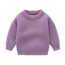 Katoenen pullover voor kinderen, paars, winter