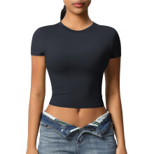 Women's Quick-Drying Yoga Crop Top Nylon Spandex S-XL