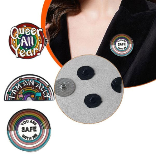 Rainbow Pride Enamel Lapel Pin L D-209 One Size 2
