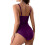 Dame badedrakt med magekontroll, høy utskjæring, lilla 4