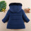 Girls Dark Blue Quilted Winter Parka Medium-Long 4