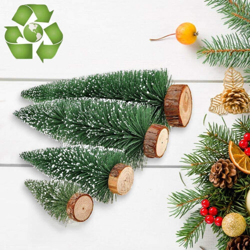 Mini Christmas Trees Decorations Green 6pcs 1