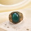 Men's Gothic Tiger Eye and Turquoise Wedding Ring Stainless 4