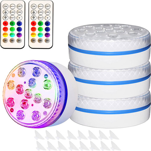 Υποβρύχια φώτα LED Wamans, 13LED RGB με τηλεχειριστήριο - Ιδανικά για διακοσμητικό φωτισμό 1