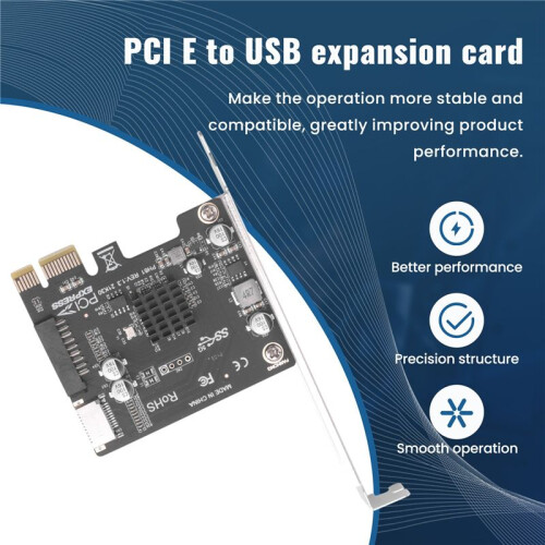 Placa PCI Express Pcie para USB3 Tipo-E Frontal Tipo-C 19P Placa de ExpansãO CompatíVel com Interface Pci-E X1 X4 X8 X16 2