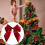 Velvet Christmas Tree Bows Rustic Style 6 Pack 2