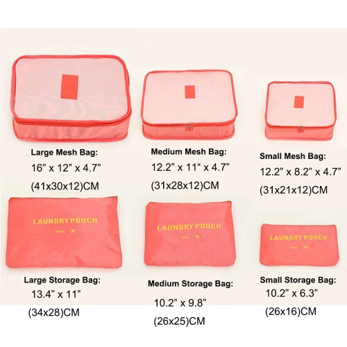 Vorkoi6PCS τσάντα αποθήκευσης ταξιδιού φορητή θήκη ρούχων αδιάβροχη κύβος οργάνωσης 2