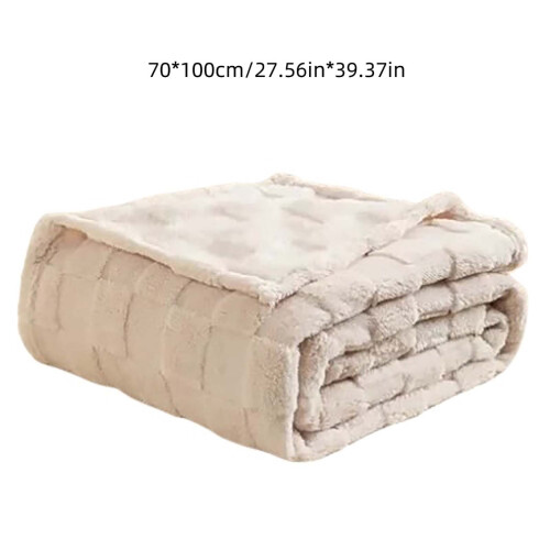Blanket Throw Beige Soft Fuzzy 30x40 Inch 2