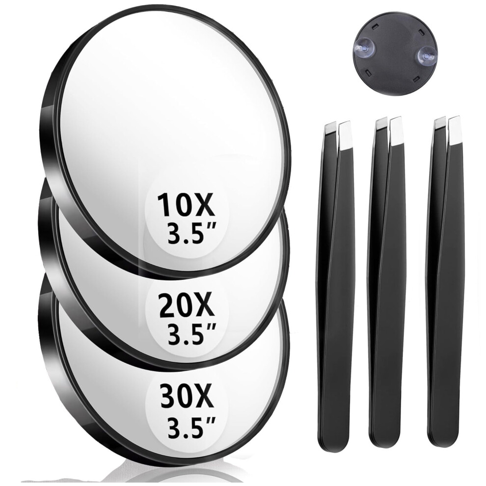 Magnifying Mirror 10X/20X/30X 3.5 inch with Suction Cup and