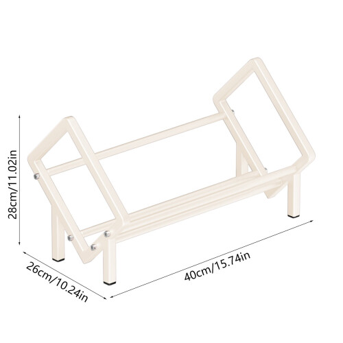 Small desktop bookshelf organizer white 3-tier 2